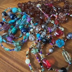 Lot of 3 Vintage Plastic Bead Necklaces